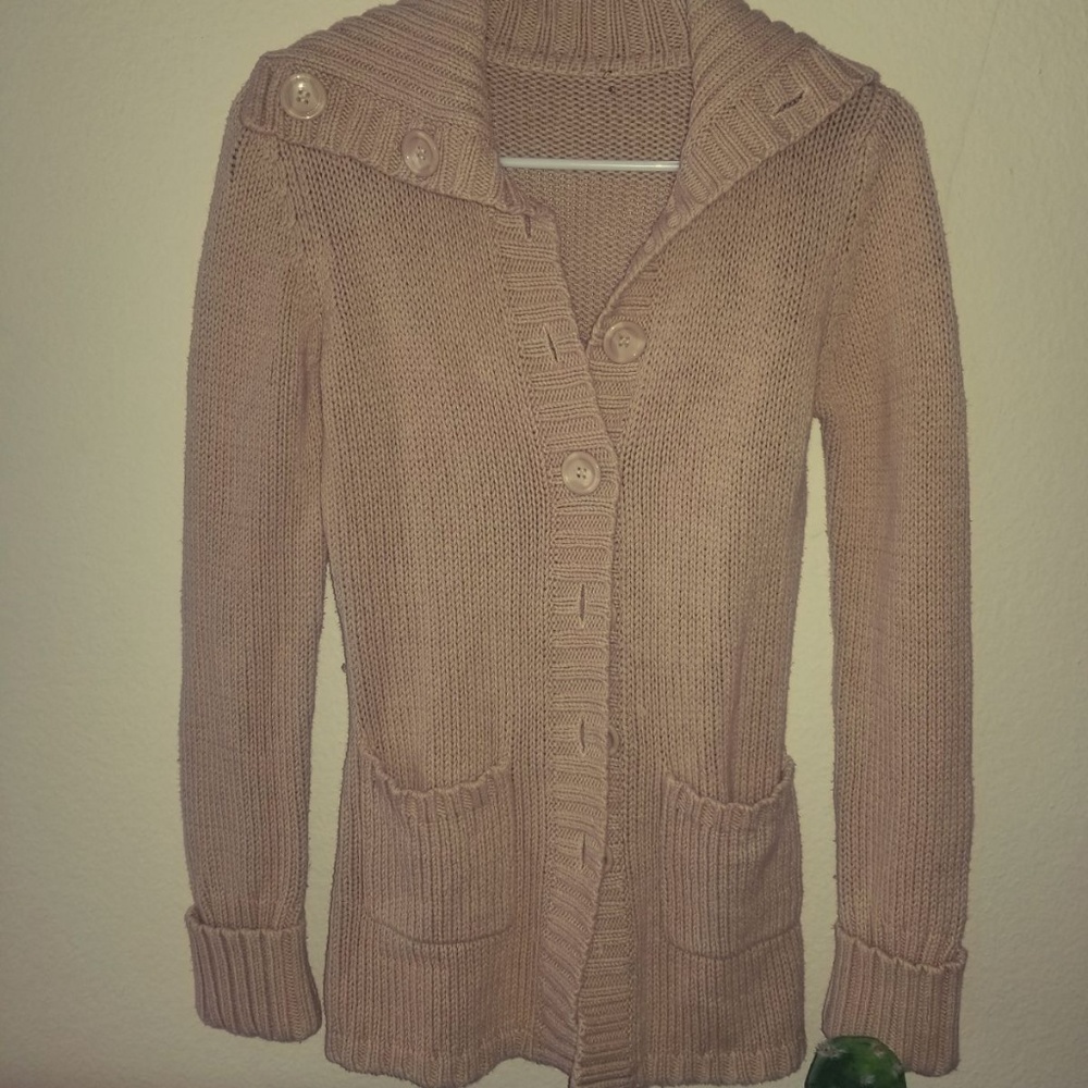 Women's Knit Button Up Cream Cardigan